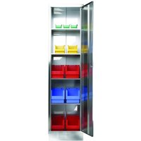 Flügeltürschrank aus Edelstahl, 1-flügelig, HxBxT 2.000 x 500 x 600 mm, mit Füßen von Jungheinrich PROFISHOP