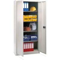 BISLEY Flügeltürschrank, HxBxT 1.950 x 914 x 400 mm, lichtgrau/blau, Böden verzinkt von Bisley