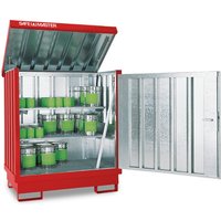 Gefahrstoff-Depot, verzinkt und lackiert, 2x 200 l, HxBxT 1.685 x 1.420 x 1.080 mm, feuerrot von Jungheinrich PROFISHOP