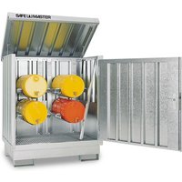 SAFE Master® Gefahrstoff-Depot, verzinkt und lackiert, 2x 200 l, HxBxT 1.685 x 1.420 x 1.080 mm, lichtgrau von SAFE