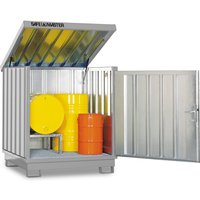 SAFE Master® Gefahrstoff-Depot, verzinkt und lackiert, 4x 200 l, HxBxT 1.610 x 1.420 x 1.490 mm, lichtgrau von SAFE