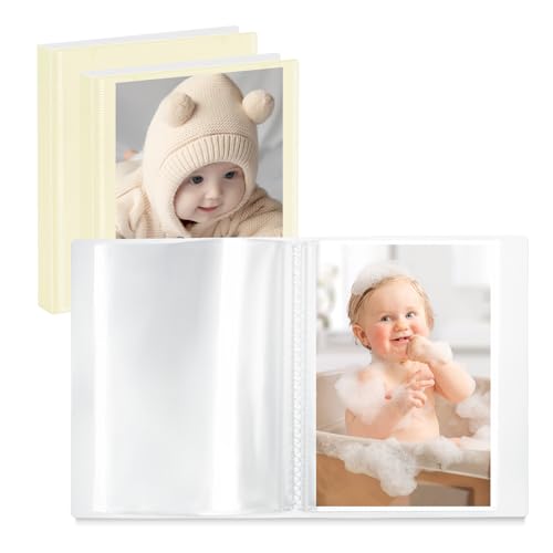 Vienrose Baby Fotoalbum 10x15 Einsteckalbum 3er Set – Beige – Fotoalbum Hochzeit & Familienalbum zum Selbstgestalten von Vienrose