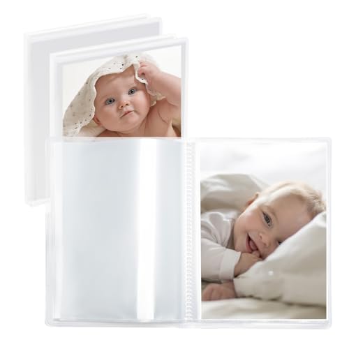 Vienrose Baby Fotoalbum 10x15 Einsteckalbum 3er Set – Transparent – Fotoalbum Hochzeit & Familienalbum zum Selbstgestalten von Vienrose