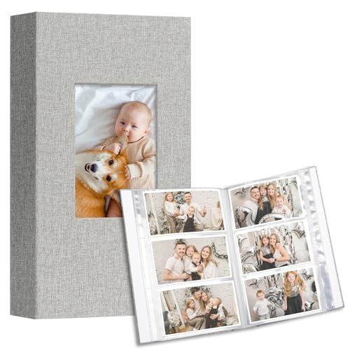 Vienrose Fotoalbum 10x15 Fotos 2 Pack Leinen Cover mit Frontfenster, Einsteckalbum 300 Taschen mit 600 Fotos, Aufbewahrung von Kunstwerken oder Postkarten, Grau Vienrose Fotoalbum 10x15 Fotos 2 Pack Leinen Cover mit Frontfenster, Einsteckalbum 300 Taschen mit 600 Fotos, Aufbewahrung von Kunstwerken oder Postkarten, Grau von Vienrose