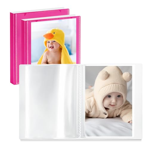 Vienrose Fotoalbum 13x18 Einsteckalbum 3er Set – Rosa – Kleines Fotoalbum zum Einstecken & Selbstgestalten – Baby & Familien Fotobuch von Vienrose