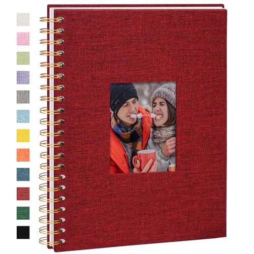 Vienrose Fotoalbum zum Selbstgestalten 28 x 20,5 cm, DIY Scrapbook Spiralalbum mit 80 Weißen Seiten, Leinen Fotoalbum zum Einkleben für Familien, Baby, Hochzeit, Jahrestag, Geburtstags, Rot Vienrose Fotoalbum zum Selbstgestalten 28 x 20,5 cm, DIY Scrapbook Spiralalbum mit 80 Weißen Seiten, Leinen Fotoalbum zum Einkleben für Familien, Baby, Hochzeit, Jahrestag, Geburtstags, Rot von Vienrose