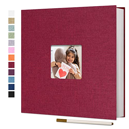 Vienrose Selbstklebende 10x15 Fotoalbum Einkleben und zum Selbstgestalten Groß leinen Photoalbum mit 40 Weißen Seiten, Hochzeit Jahrestag Geburtstag Geschenke mit Einem Kugelschreiber, 28x27cm von Vienrose