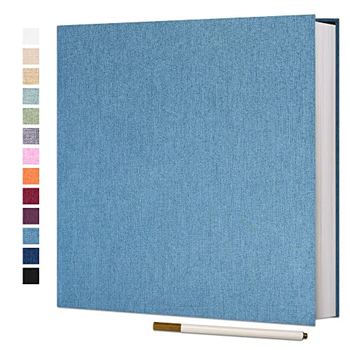 Vienrose Selbstklebende 10x15 Fotoalbum Einkleben und zum Selbstgestalten Groß leinen Photoalbum mit 40 Weißen Seiten, Hochzeit Jahrestag Geburtstag Geschenke, 28x27cm, Himmelblau von Vienrose