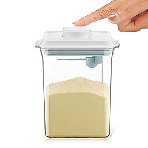 2.3L Luftdichte Milchpulver-Spender, Tragbarer Milchpulver-Kasten,Milchpulver Behälter mit Löffel, Einhandbedienung, Abnehmbar, zur Aufbewahrung von Baby Milchpulver, Obst und Lebensmitteln von Vientiane