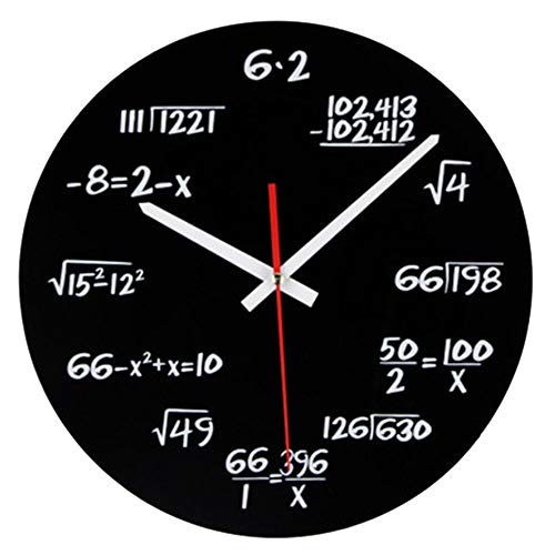 Vientiane Mathematik Wanduhr, Neuheit Timelike Einzigartige Wanduhr Mathematische Formeln Uhr, Einfache Mathematische Gleichung für Klassenzimmer, Haus, Büro Moderne Dekoration (B) von Vientiane