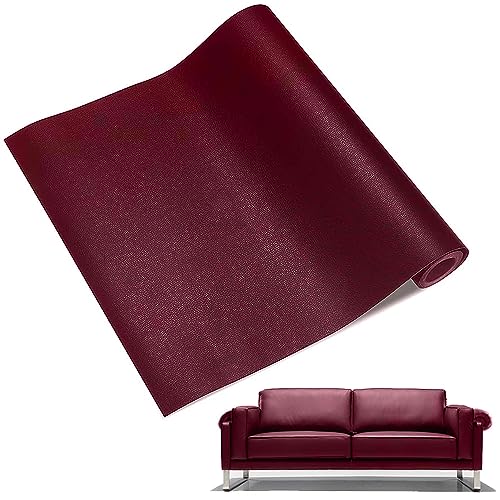 Vientiane LederReparatur Set, 60x137cm Leder Patch Selbstklebend, Leder Patch Kit, Leder Selbstklebend, Kunstleder Selbstklebende Leder Reparatur Set für Sofas, Kopfteil, Autositze (weinrot) von Vientiane