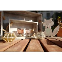 3Er Set Kerzenhalter Windlicht Teelichtglas Orientalisch Antik Vintage Deko Klein Aus Glas/Metall von VierblattDeko