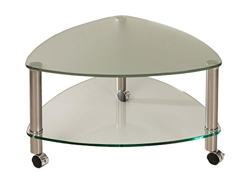 Vierhaus, 4223-GSA, Glas/Metall, ausdrehbar, rollbar, 80 x 80 x 45 cm, Glas/Edelstahlfarbig von Vierhaus