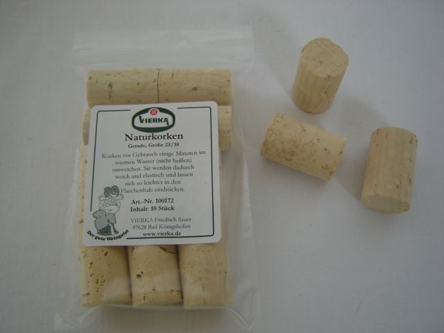 10 Naturkorken gerade D=23 von Vierka