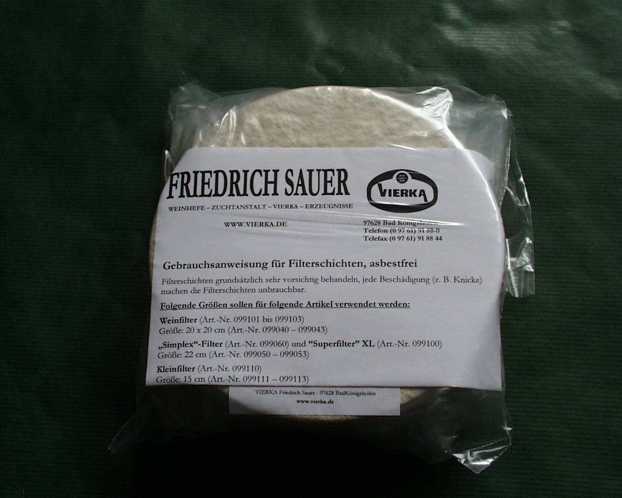 Einstiegsset Filterschichten D=15cm 18Stk. von Vierka