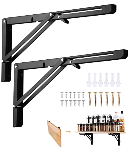Viesap Klappkonsole 400mm, 2PCS Klappkonsole Schwerlast, Tisch Klappschanier, Klapptisch Wand, Klappregalhalterungen, Tragfähigkeit 70kg, Für Platzsparende Haus Küche Klapptisch Wandmontage. Schwarz. Viesap Klappkonsole 400mm, 2PCS Klappkonsole Schwerlast, Tisch Klappschanier, Klapptisch Wand, Klappregalhalterungen, Tragfähigkeit 70kg, Für Platzsparende Haus Küche Klapptisch Wandmontage. Schwarz. von Viesap