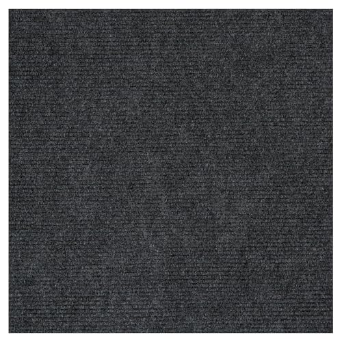 Vieshful Selbstklebende Teppichfliesen 30x30 cm, Zuschneidbare Teppichbodenfliesen, Weiche Nadelfilz Fliesen für Wohnbereich, Büro, Küche – 10 Fliesen pro Box / 0,9 m² Dunkelgrau von Vieshful