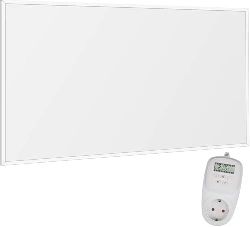 VIESTA® Infrarot Wandheizung mit Thermostat [FERNBEDIENUNG + WIFI STEUERUNG] – Infrarotheizung Wandmontage Heizkörper – Carbon Crystal Infrarot Paneel App steuerbar – (Modell TH12 WIFI - 600W) von Viesta