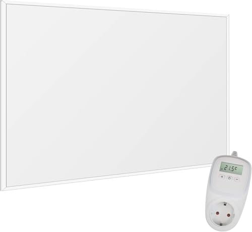 VIESTA® Infrarot Wandheizung mit Thermostat [INKL. TH10 THERMOSTAT] – Infrarotheizung Wandmontage Heizkörper – Carbon Crystal Infrarotheizung – Paneel Badezimmer geeignet – (Modell F300-300W) von Viesta