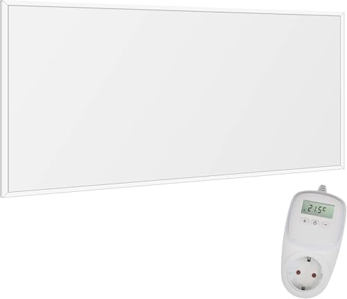 VIESTA® Infrarot Wandheizung mit Thermostat [INKL. TH10 THERMOSTAT] – Infrarotheizung Wandmontage Heizkörper – Carbon Crystal Infrarotheizung – Paneel Badezimmer geeignet – (Modell F450-450W) von Viesta