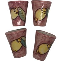 Limoncello Gläser Set | Vier Keramik 1 Oz Likörbecher Liebhaber Geschenkset Handbemalte Schnapsgläser Made in Italy von VietriCeramicsCo
