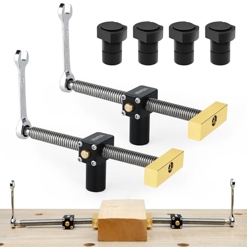 2 Stück Tisch Werkbank Klemme mit 4 Stück Bank-Hunde für Bankhaken 19mm-Loch Upgrade, Holzbearbeitung Schreibtisch Clip, Schnell Fixierte Klemme Messingbefestigung Schraubstock, Schreibtisch-Clip 2 Stück Tisch Werkbank Klemme mit 4 Stück Bank-Hunde für Bankhaken 19mm-Loch Upgrade, Holzbearbeitung Schreibtisch Clip, Schnell Fixierte Klemme Messingbefestigung Schraubstock, Schreibtisch-Clip von ViewReal