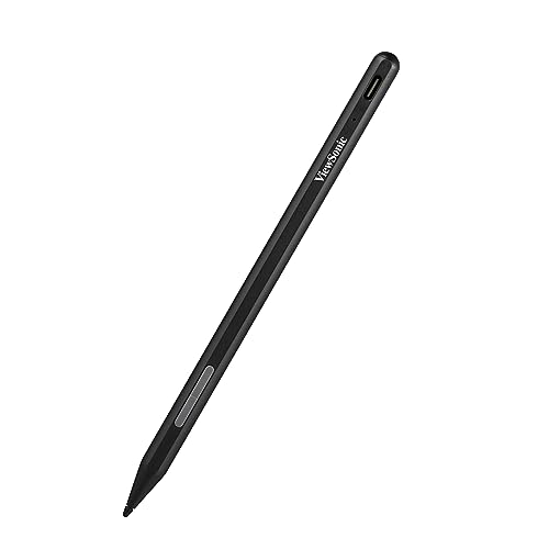 ViewSonic ACP302 Stylus Stift, Active Stylus Pen 8.9XL167mm MPP2.0 4096 Pressure, USB-C Schnellladung, Handflächenabweisung, Magnetisch, 2 Bot.Schwarz, kompatibel mit Microsoft Surface ASUS Dell Acer von ViewSonic
