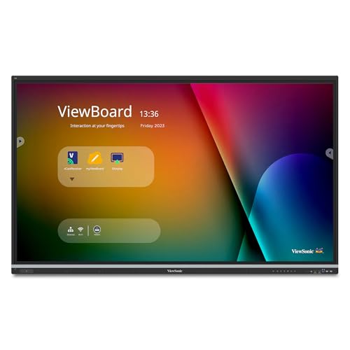 ViewSonic IFP8651 86 Zoll 4K ViewBoard Interaktives Smart Board mit integrierter Bildungssoftware, Android 14, Google EDLA, 50-Punkt-Touch, integriertem Mikrofon, HDMI, VGA, USB-Hub und von ViewSonic