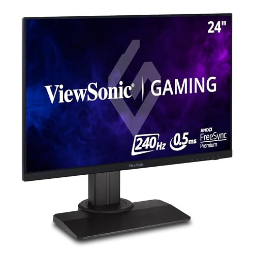 ViewSonic Omni XG2431 24 Zoll 1080p 0,5ms 240Hz Gaming Monitor mit AMD FreeSync Premium, Advanced Ergonomics, Eye Care, HDMI und DisplayPort für Esports von ViewSonic