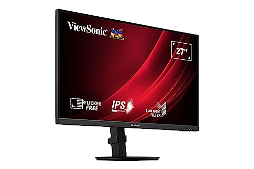 ViewSonic VG2709-2K-MHD 27" QHD SuperClear IPS LED Monitor, 2 HDMI, DisplayPort, Lautsprecher und voll ergonomischer Ständer, VRR, HDR10 von ViewSonic