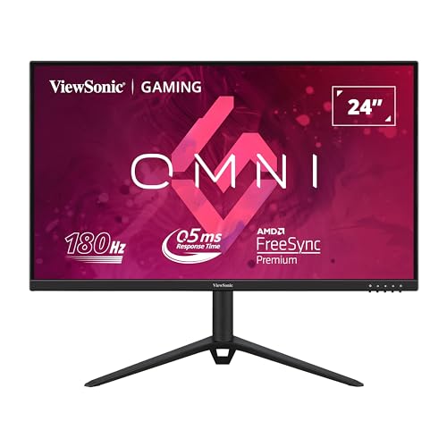 ViewSonic VX2428J 60,5 cm (24 Zoll) Gaming Monitor (Full-HD, IPS, 165 Hz, 1 ms, FreeSync Premium, HDMI, DP, Lautsprecher, Höhenverstellbar) Schwarz von ViewSonic