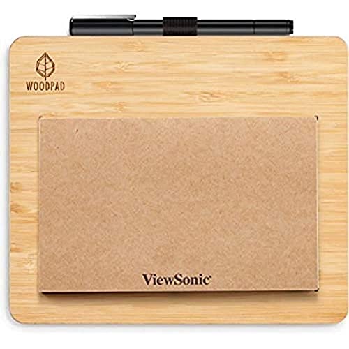 Viewsonic PF0730-I0WW (19,5 cm) (7,5 Zoll) PenDisplay Tablet zum Zeichnen und Schreiben (WoodPad, inkl. druckempfindlichem Stift, Plug&Play via USB, Windows/MacOS/Android) Holz von ViewSonic