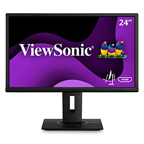 Viewsonic VG2440 60,5 cm (24 Zoll) Büro Monitor (Full-HD, HDMI, DP, USB 3.2 Hub, Höhenverstellbar, Lautsprecher, Eye-Care, 4 Jahre Austauschservice) Schwarz von ViewSonic