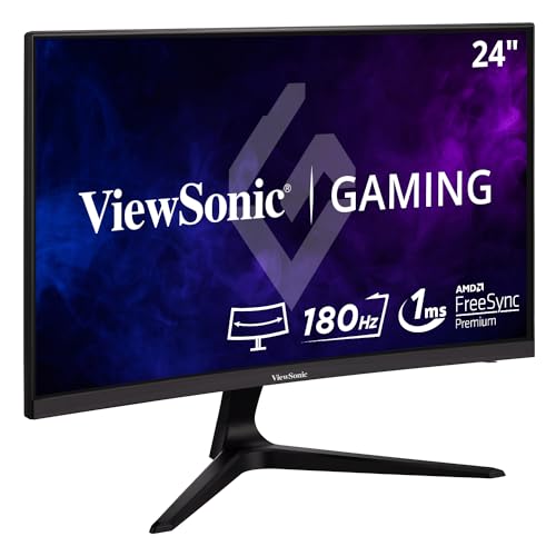 Viewsonic VX2418C 60,5 cm (24 Zoll) Curved Gaming-Monitor (Full-HD, FreeSync Premium, 1 ms, 165 Hz, HDMI, DP, geringer Input Lag, Lautsprecher) Schwarz von ViewSonic