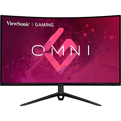 Viewsonic VX3218-PC-MHDJ 80 cm (32 Zoll) Curved Gaming -Monitor (Full-HD, Adaptive Sync, 1 ms, 165 Hz, HDMI, DP, geringer Input Lag, Lautsprecher, höhenverstellbar) Schwarz von ViewSonic