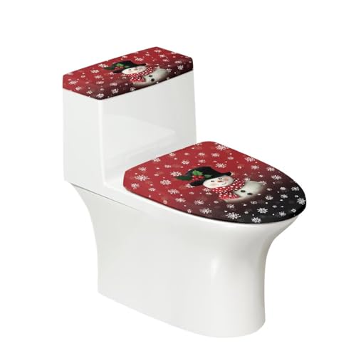 Viewamoon WC-Deckelabdeckungen und Tankabdeckungs-Set, Motiv: niedlicher Schneemann, 2 Stück, Schneeflocken-Toilettendeckel und Tankabdeckungen, Weihnachts-Toilettenabdeckung, Staubdach, universelle Viewamoon WC-Deckelabdeckungen und Tankabdeckungs-Set, Motiv: niedlicher Schneemann, 2 Stück, Schneeflocken-Toilettendeckel und Tankabdeckungen, Weihnachts-Toilettenabdeckung, Staubdach, universelle von Viewamoon