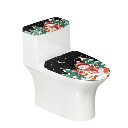 Viewamoon WC-Tankdeckelbezug mit Schneemann-Motiv, Weihnachtsbaum-WC-Schutzbezug, 2 Stück, WC-Deckelbezüge und Tankabdeckungs-Set, maschinenwaschbar, für Badezimmer, Weihnachtsdekoration Viewamoon WC-Tankdeckelbezug mit Schneemann-Motiv, Weihnachtsbaum-WC-Schutzbezug, 2 Stück, WC-Deckelbezüge und Tankabdeckungs-Set, maschinenwaschbar, für Badezimmer, Weihnachtsdekoration von Viewamoon