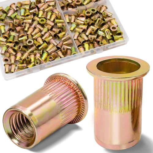 Vifmy 190-teiliges M4-Nietmuttern-Set, metrisch, verzinkt, Kohlenstoffstahl, Flachkopf, Gewindeeinsatz, Nutsert-Kit Vifmy 190-teiliges M4-Nietmuttern-Set, metrisch, verzinkt, Kohlenstoffstahl, Flachkopf, Gewindeeinsatz, Nutsert-Kit von Vifmy