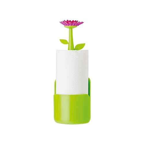 VIGAR Flower Power Küchenrollenhalter, ABS, Polypropylen, grün/Magenta, 15 x 15 x 40 cm von VIGAR