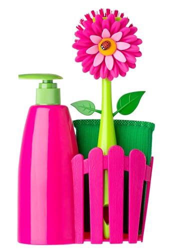 VIGAR Flower Power Spülbecken Organizer mit Seifenspender, Spülbürste und Topfreiniger, Kunststoff, 14x7x26.5, 6 VIGAR Flower Power Spülbecken Organizer mit Seifenspender, Spülbürste und Topfreiniger, Kunststoff, 14x7x26.5, 6 von VIGAR