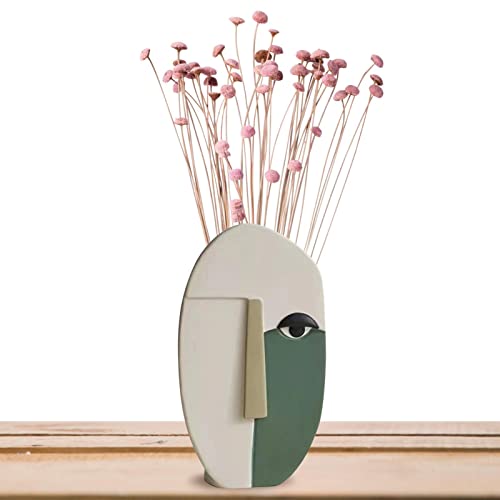 Vigcebit Kreatives Gesicht Blumenvase | Kreative Harz-Gesichts-Blumenvasen | Moderne Gesichtsblumenvase für Zuhause, Hochzeit, Weihnachtsdekorationsgeschenk von Vigcebit