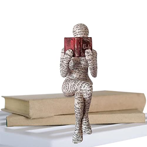 Vigcebit Pulp Woman Reading Skulptur - Lesende Frau Bücherregal Deko | Pulp Woman Reading Bücherregal-Dekoration, handgefertigte abstrakte Skulpturen, modernes Büroregal, Desktop-Kunsthandwerk von Vigcebit