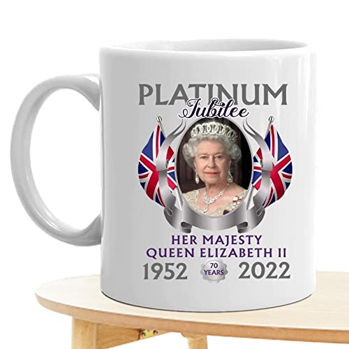 Vigcebit Queen Elizabeth II Druck Handgefertigte Keramiktasse, Queen Elisabeth II United Kingdom England Großbritannien Kaffee Tasse FürZuhause Und Büro, Geburtstagsgeschenk von Vigcebit