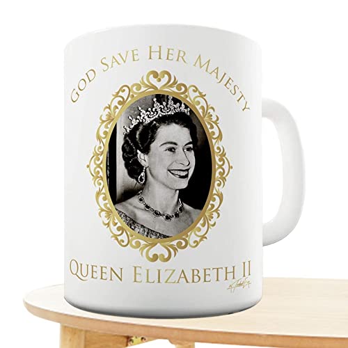 Vigcebit Queen Elizabeth II Druck Handgefertigte Keramiktasse, Queen Elisabeth II United Kingdom England Großbritannien Kaffee Tasse FürZuhause Und Büro, Geburtstagsgeschenk von Vigcebit