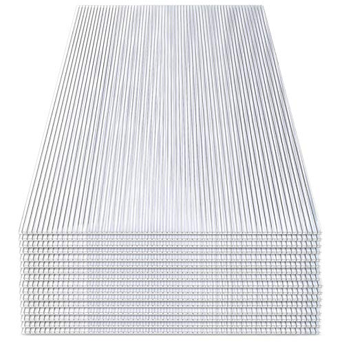 Vigevee 14x Polycarbonat Hohlkammerstegplatten 4mm Doppelstegplatte Polycarbonat 60,5 x 121 cm | 10,25 m² Gewächshausplatte UV-beständigen für Gewächshaus Garten Treibhaus Ersatzplatten von Vigevee