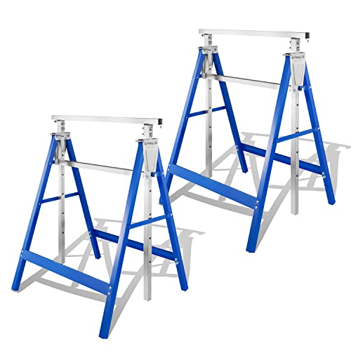 Vigevee 2er set Gerüstbock, Arbeitsbock Stabiler Tragkraft 200 kg, Klappbock 7-fach Höhenverstellbar 80-130 cm, Metall Arbeitsböcke Gestelle Unterstellbock klappböcke, Blau Silber Vigevee 2er set Gerüstbock, Arbeitsbock Stabiler Tragkraft 200 kg, Klappbock 7-fach Höhenverstellbar 80-130 cm, Metall Arbeitsböcke Gestelle Unterstellbock klappböcke, Blau Silber von Vigevee