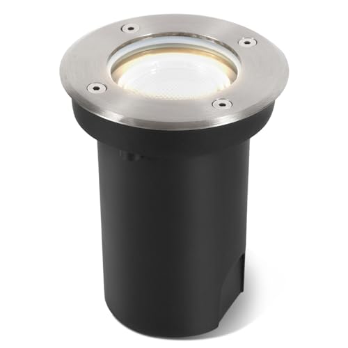 Vigevee Bodeneinbauleuchte für GU10, Bodeneinbaustrahler Aussen Led Runde, IP67-Wasserdicht Bodenstrahler, Drehbarer Bodenleuchten mit Lichtquelle, Neutralweiß 4000K, Silber Gebürstet Vigevee Bodeneinbauleuchte für GU10, Bodeneinbaustrahler Aussen Led Runde, IP67-Wasserdicht Bodenstrahler, Drehbarer Bodenleuchten mit Lichtquelle, Neutralweiß 4000K, Silber Gebürstet von Vigevee