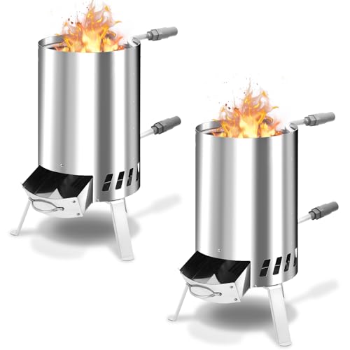 Vigevee Brennholz Poolheizung Poolheizung mit Feuer Poolheizung Feuertonne Edelstahl Pool beheizt Feuer Eimer 32/38mm Anschlüsse 100% rostfreier Edelstahl mit Feuerfeste Matte und Rußschublade（2 Sets） von Vigevee
