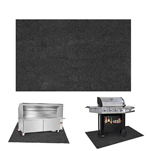 Vigevee Feuerschale Matte Grillmatten, 90x120 cm Grillschutzmatte Schutzmatte, Feuerfeste Unterlage Verdickt ölbeständig Hitzebeständig, BBQ Grillunterlage Bodenschutz für Boden, Rasen, Anthrazit von Vigevee