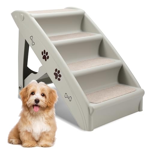 Vigevee Hundetreppe Klappbare Haustiertreppe 48,5 cm Hoch, 4-Stufig Faltbare Katzentreppe, Hunderampe, Maximale Belastung 75kg, Tiertreppe mit Rutschfester Matte für Hunde und Katzen, Bett oder Sofa Vigevee Hundetreppe Klappbare Haustiertreppe 48,5 cm Hoch, 4-Stufig Faltbare Katzentreppe, Hunderampe, Maximale Belastung 75kg, Tiertreppe mit Rutschfester Matte für Hunde und Katzen, Bett oder Sofa von Vigevee